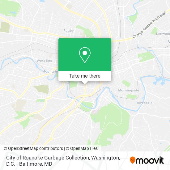 Mapa de City of Roanoke Garbage Collection