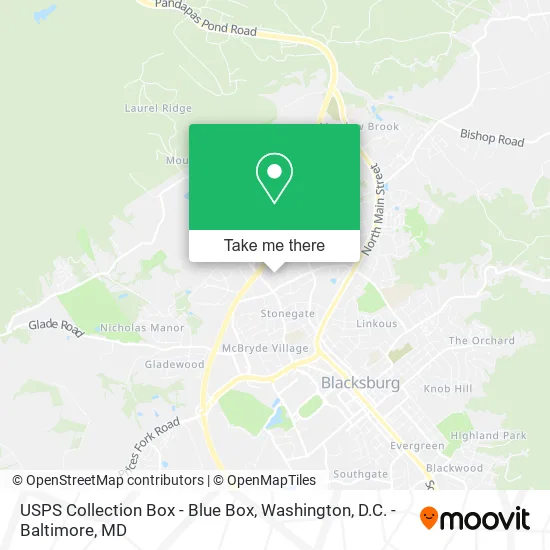 Mapa de USPS Collection Box - Blue Box