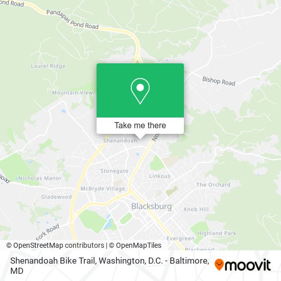 Shenandoah Bike Trail map