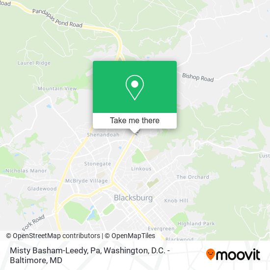 Misty Basham-Leedy, Pa map