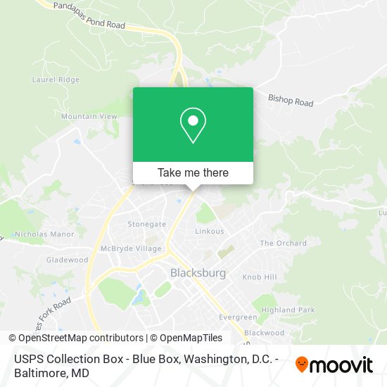 USPS Collection Box - Blue Box map