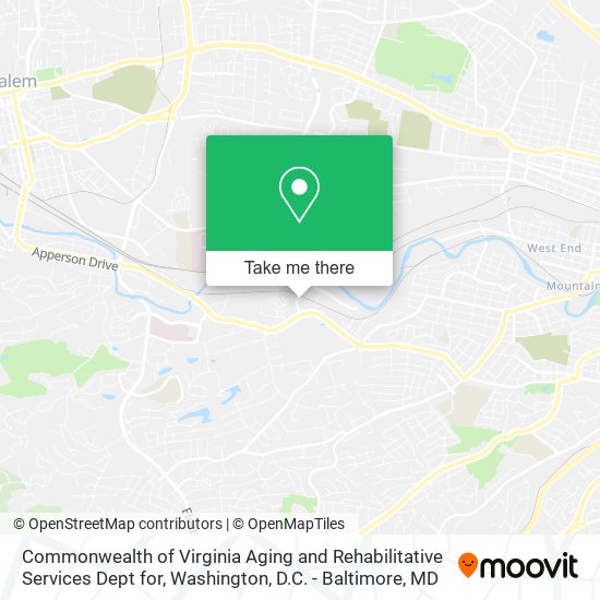Commonwealth of Virginia Aging and Rehabilitative Services Dept for map