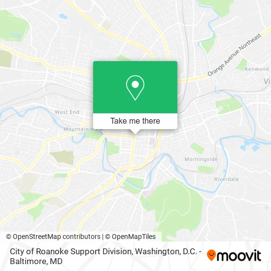 Mapa de City of Roanoke Support Division