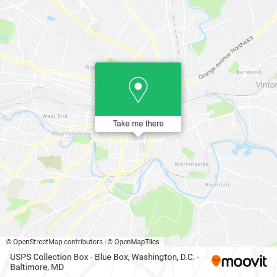 Mapa de USPS Collection Box - Blue Box