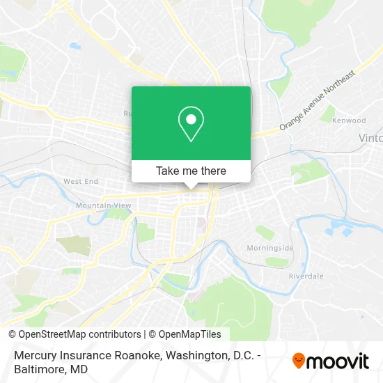 Mercury Insurance Roanoke map