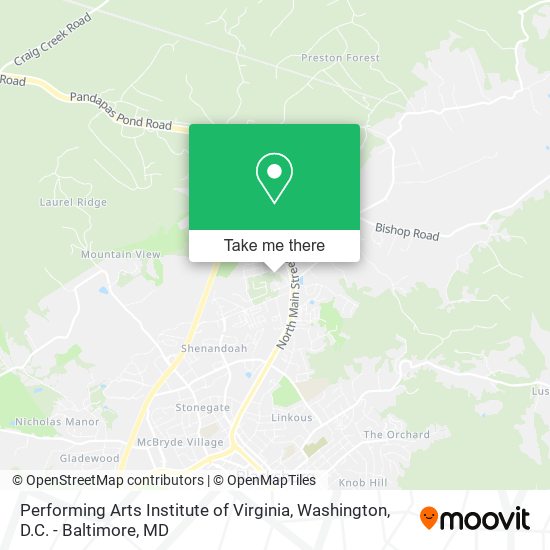 Performing Arts Institute of Virginia map