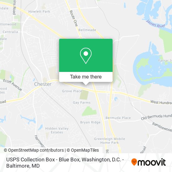 USPS Collection Box - Blue Box map
