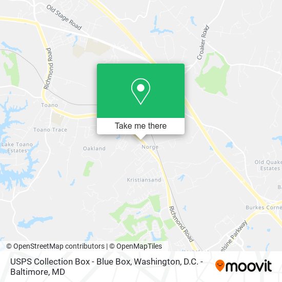 Mapa de USPS Collection Box - Blue Box