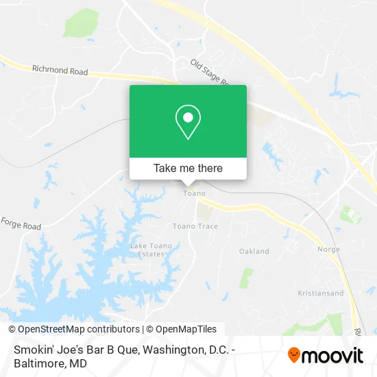 Smokin' Joe's Bar B Que map