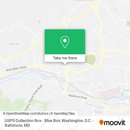 Mapa de USPS Collection Box - Blue Box