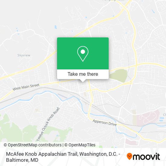 McAfee Knob Appalachian Trail map