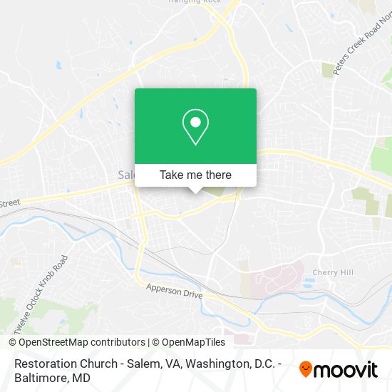 Restoration Church - Salem, VA map