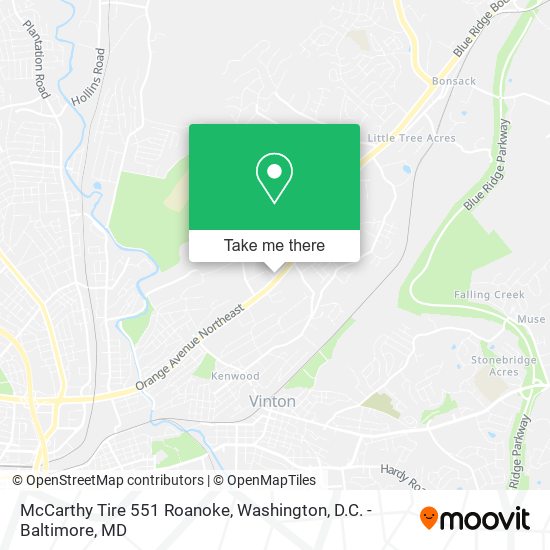 McCarthy Tire 551 Roanoke map