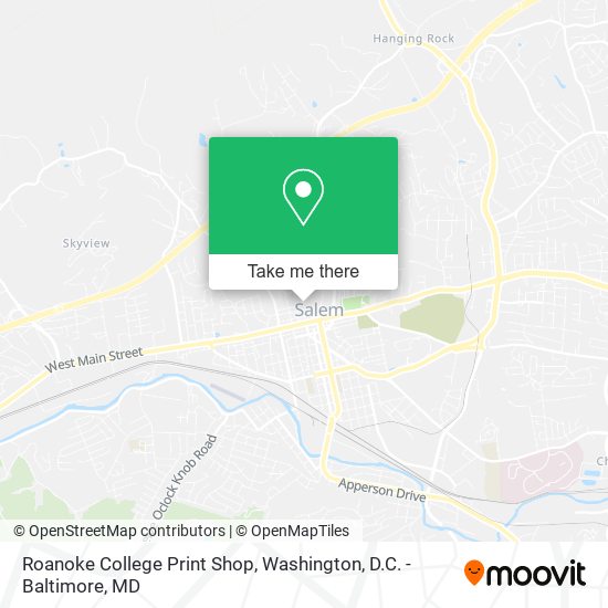Roanoke College Print Shop map