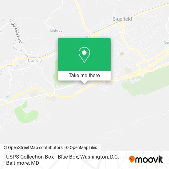 Mapa de USPS Collection Box - Blue Box