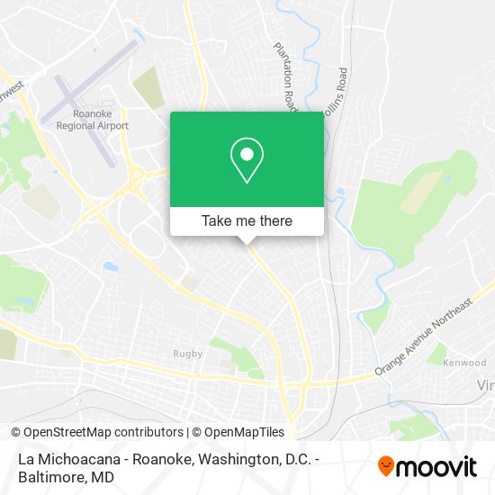 Mapa de La Michoacana - Roanoke