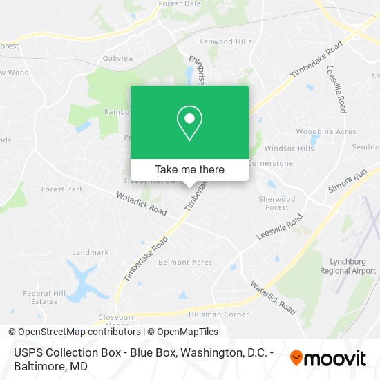 Mapa de USPS Collection Box - Blue Box