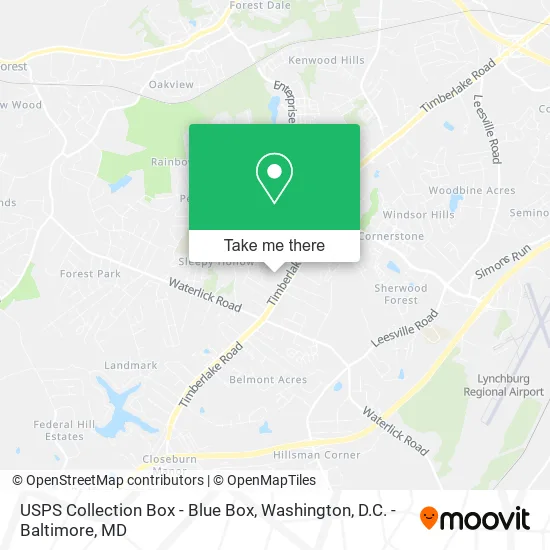 Mapa de USPS Collection Box - Blue Box