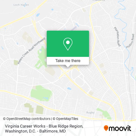Mapa de Virginia Career Works - Blue Ridge Region