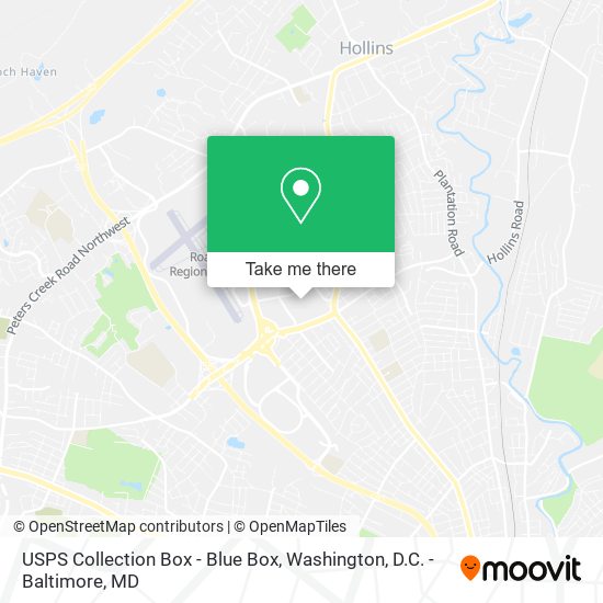 Mapa de USPS Collection Box - Blue Box