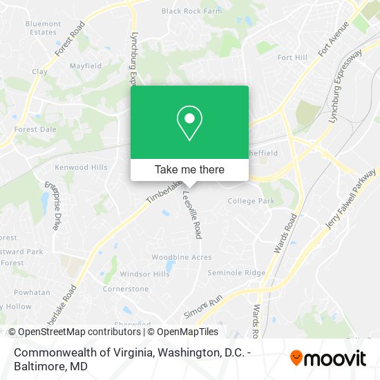 Mapa de Commonwealth of Virginia