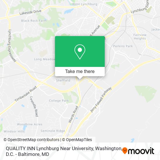 QUALITY INN Lynchburg Near University map
