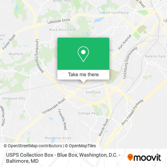 Mapa de USPS Collection Box - Blue Box