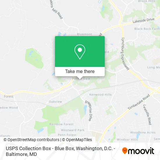 USPS Collection Box - Blue Box map