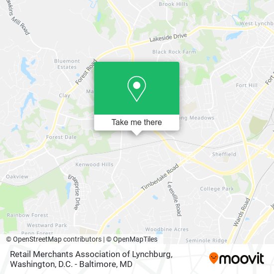 Retail Merchants Association of Lynchburg map