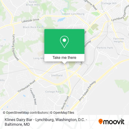 Klines Dairy Bar - Lynchburg map