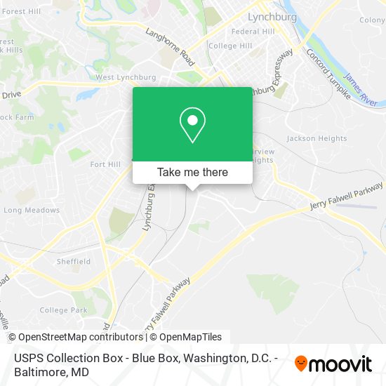 Mapa de USPS Collection Box - Blue Box
