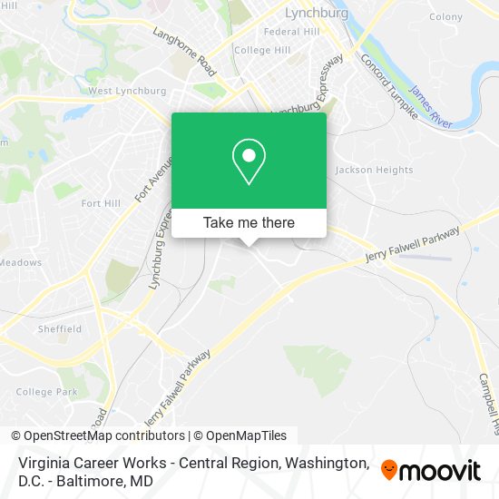 Virginia Career Works - Central Region map