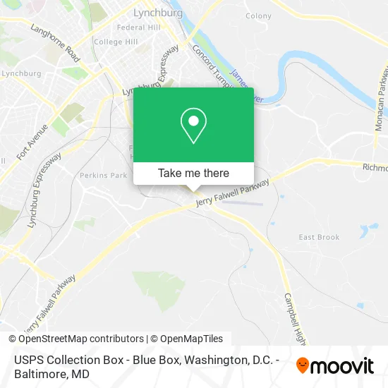 Mapa de USPS Collection Box - Blue Box