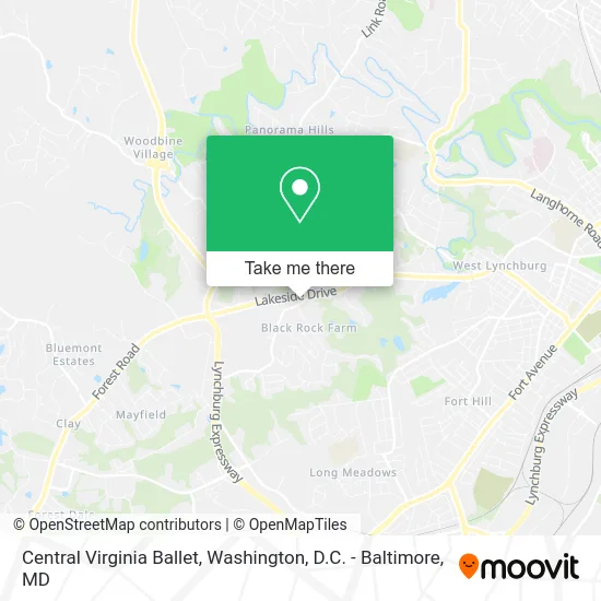 Central Virginia Ballet map