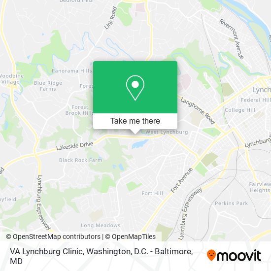 VA Lynchburg Clinic map