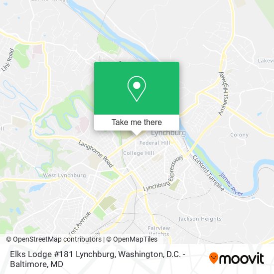 Elks Lodge #181 Lynchburg map