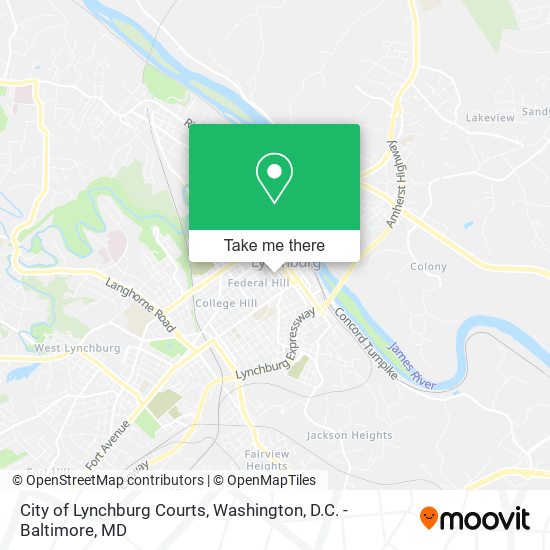 City of Lynchburg Courts map