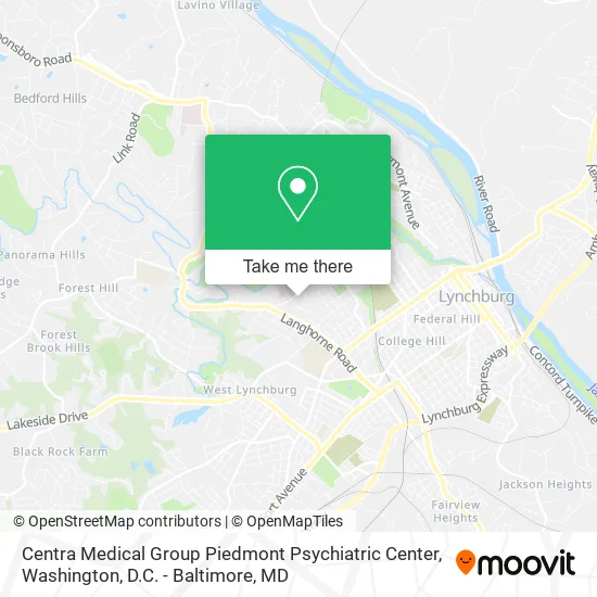 Mapa de Centra Medical Group Piedmont Psychiatric Center
