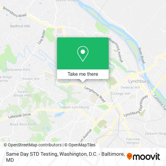 Same Day STD Testing map