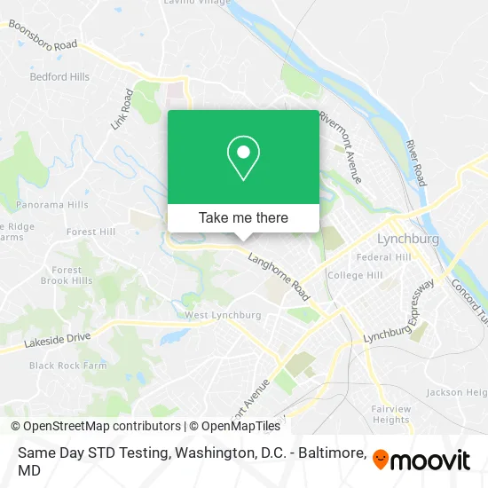 Same Day STD Testing map