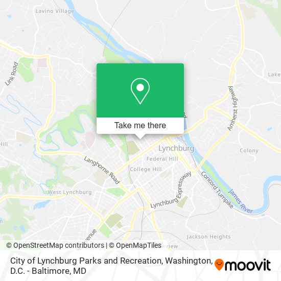 City of Lynchburg Parks and Recreation map