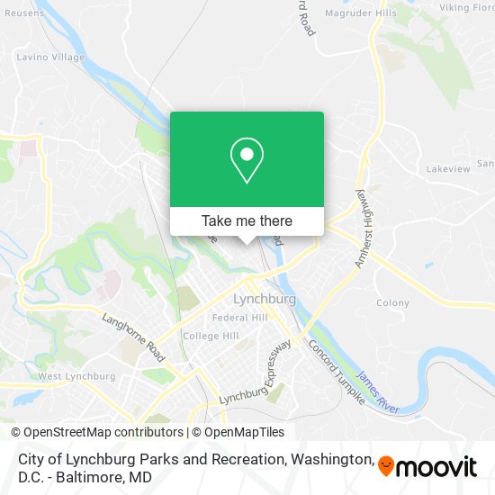 Mapa de City of Lynchburg Parks and Recreation