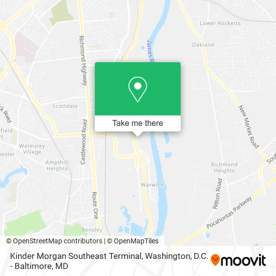 Kinder Morgan Southeast Terminal map