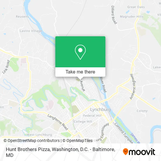 Hunt Brothers Pizza map