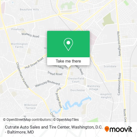 Mapa de Cutrate Auto Sales and Tire Center