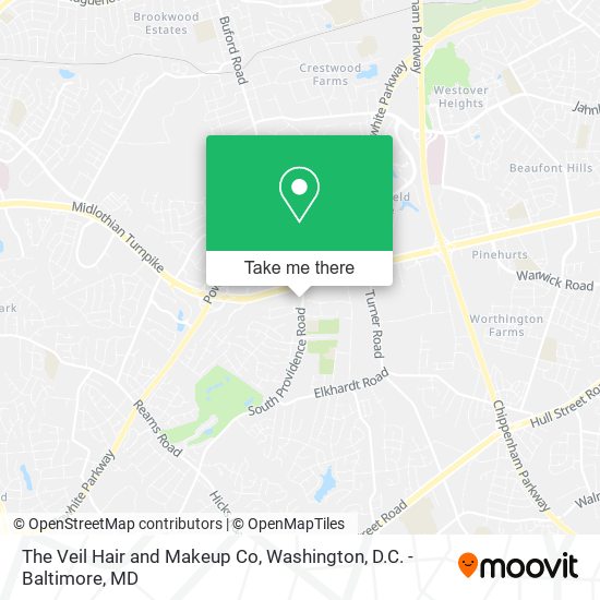 The Veil Hair and Makeup Co map