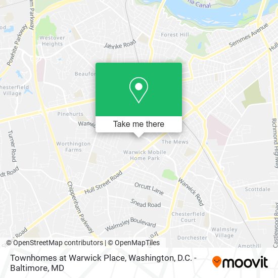 Townhomes at Warwick Place map