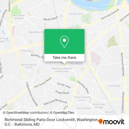Mapa de Richmond Sliding Patio Door Locksmith