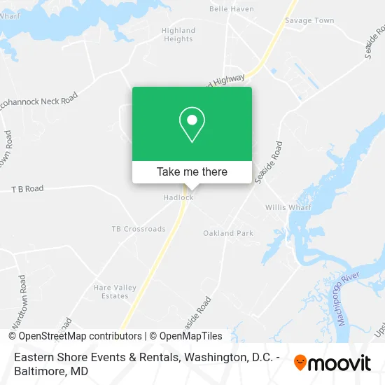 Eastern Shore Events & Rentals map