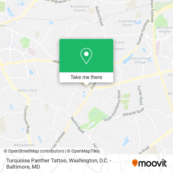 Turquoise Panther Tattoo map